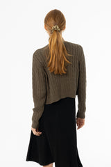 Olive Cable Knit Cardigan