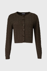 Olive Cable Knit Cardigan