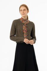 Olive Cable Knit Cardigan
