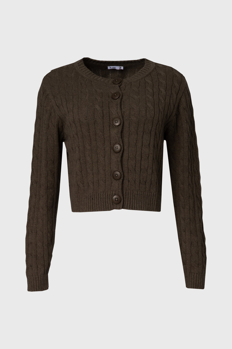 Olive Cable Knit Cardigan