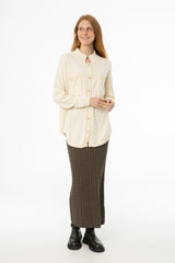Olive Cable Knit Skirt