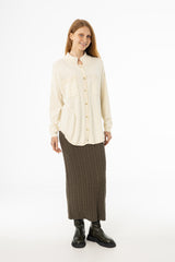 Olive Cable Knit Skirt