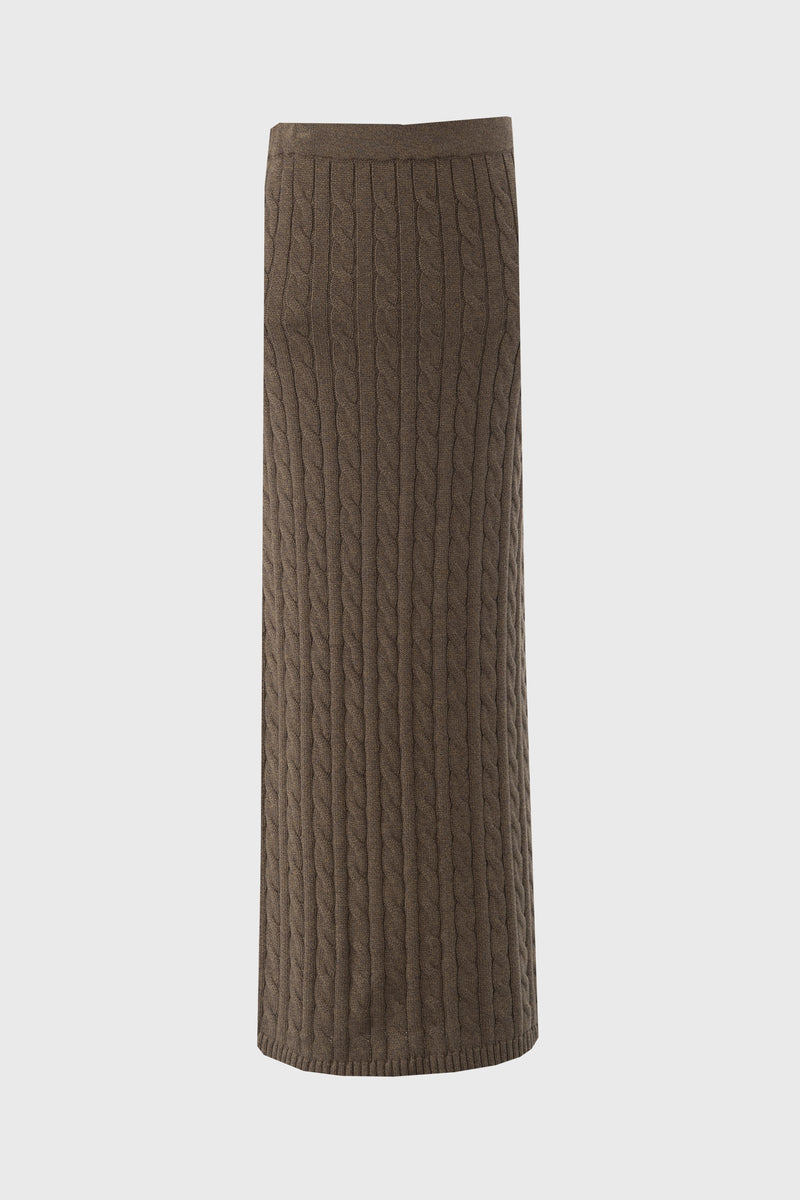 Olive Cable Knit Skirt