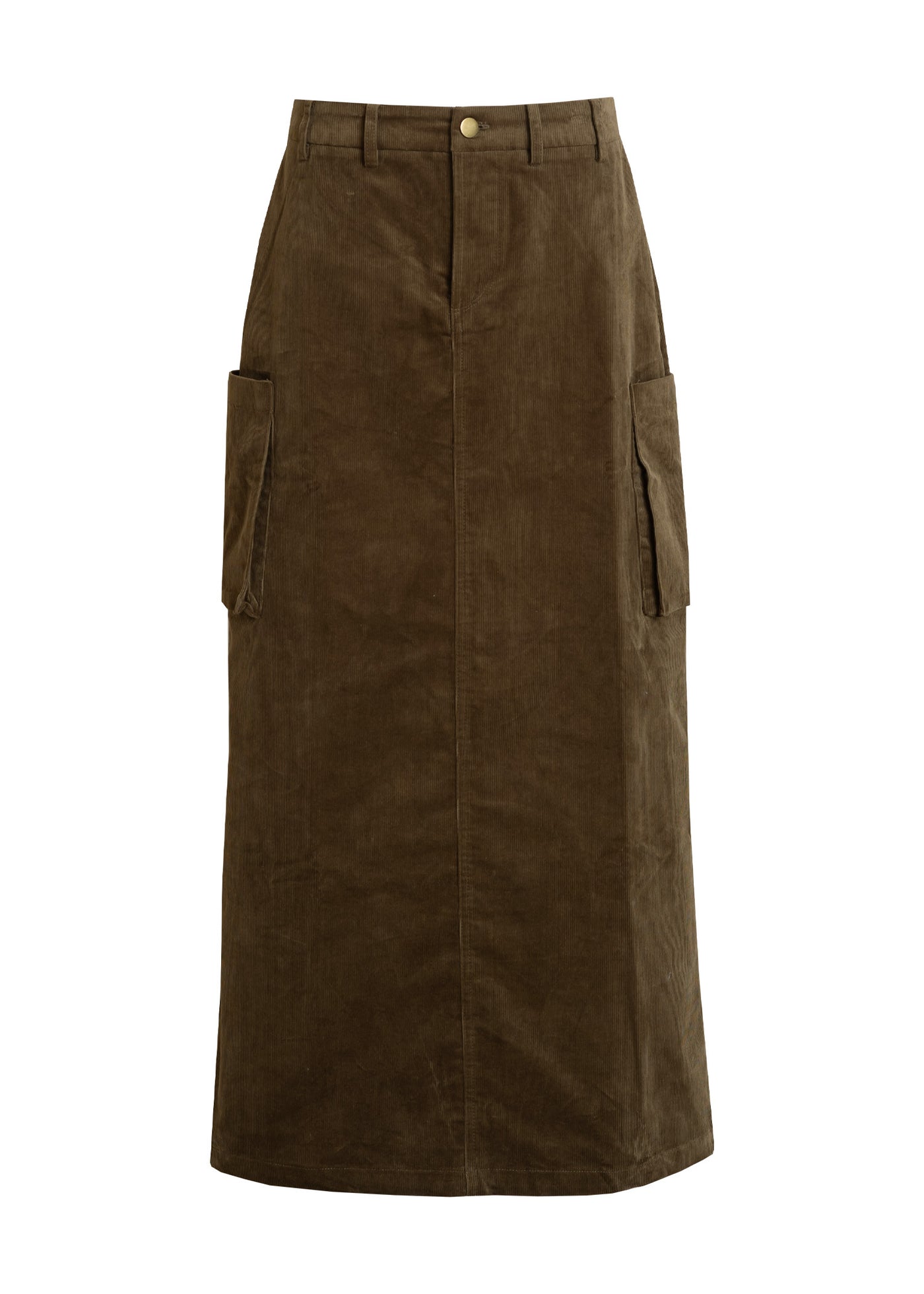 Olive Corduroy Cargo Skirt BLANK