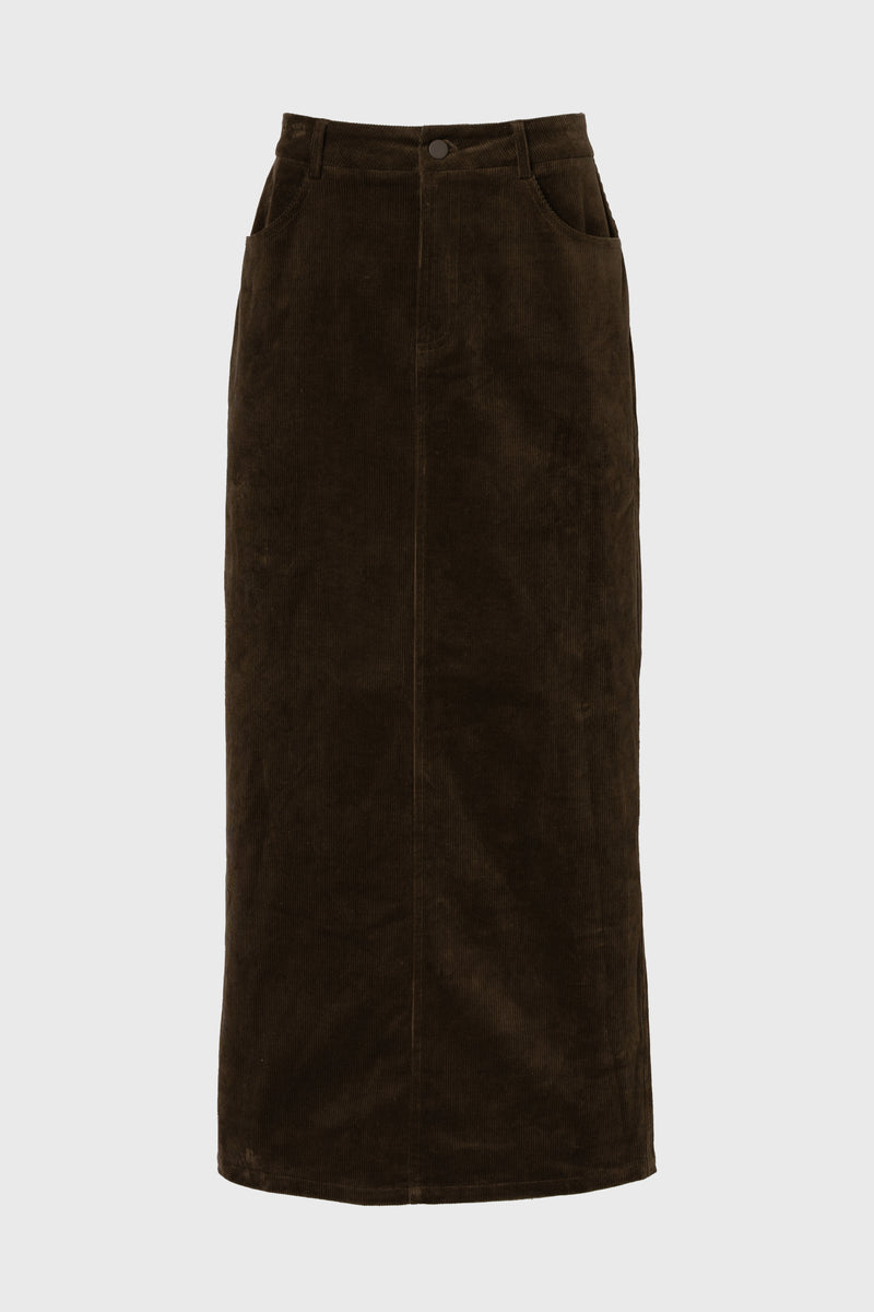 Olive Corduroy Skirt
