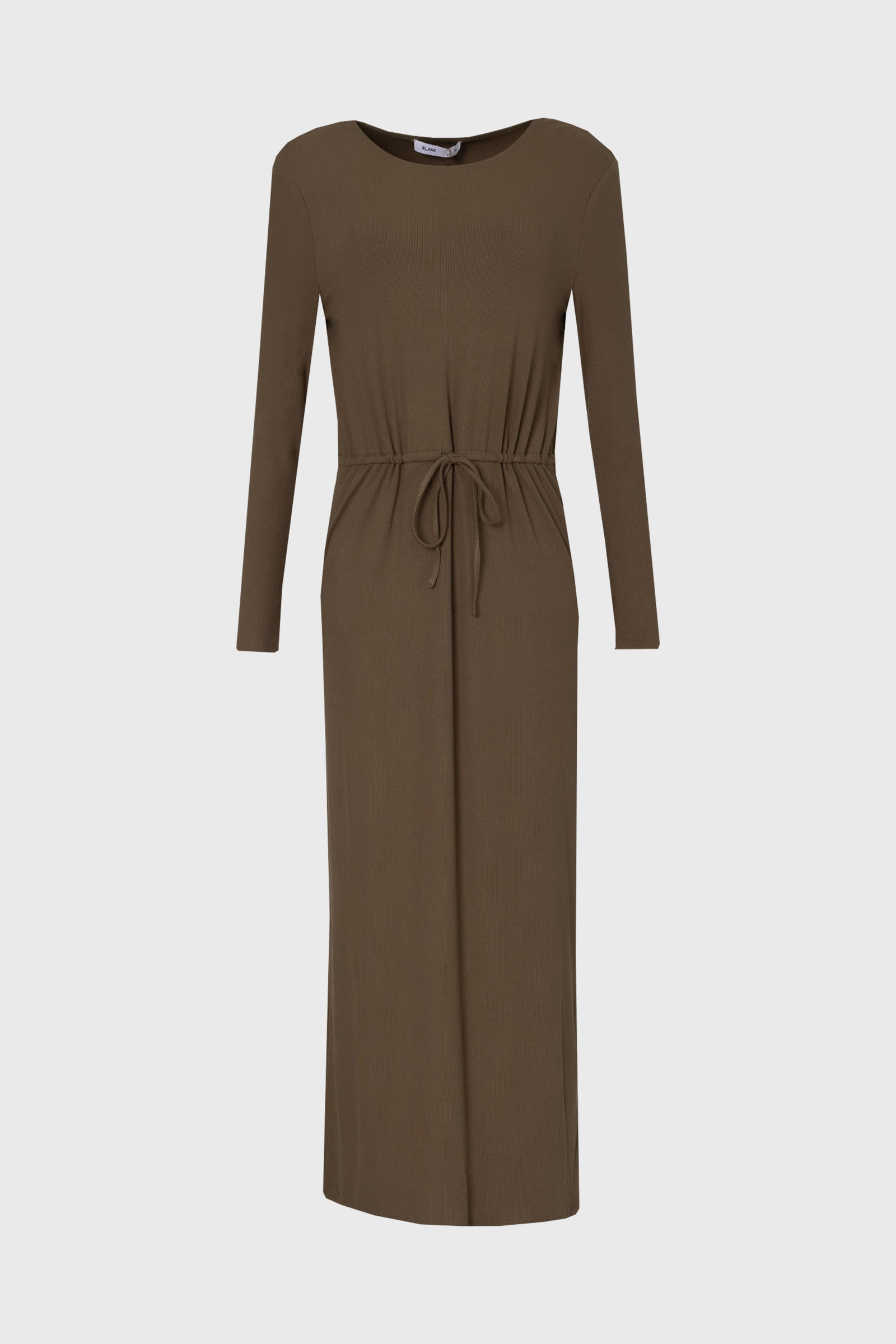 Olive Drawstring Maxi Dress – BLANK