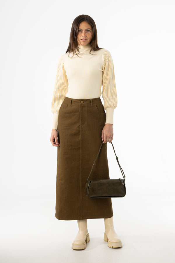 Olive Everyday Denim Skirt