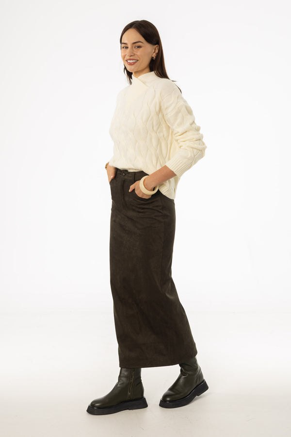 Olive Everyday Microsuede Skirt