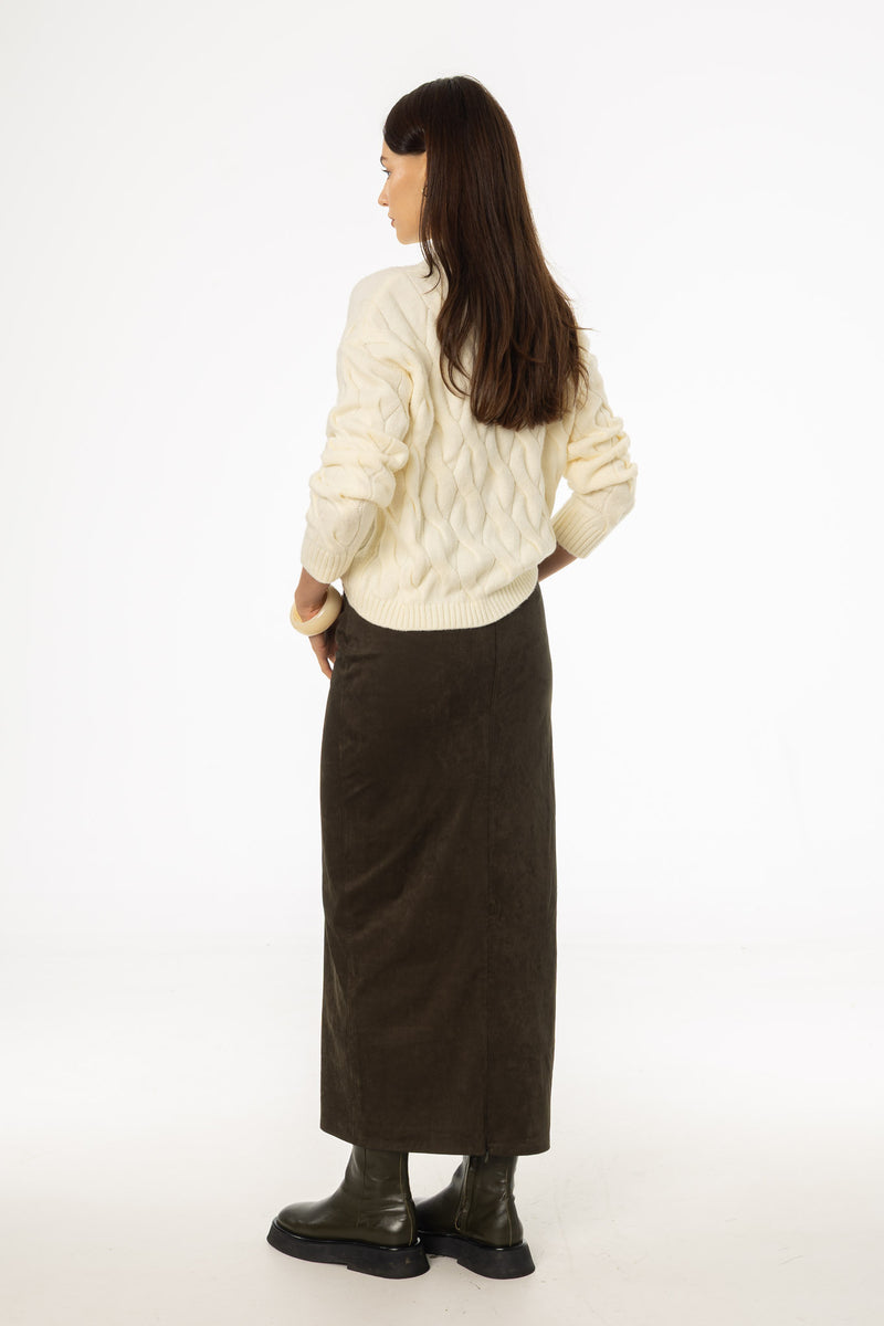 Olive Everyday Microsuede Skirt