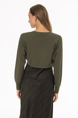Olive Knit Overlay