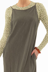 Olive Linen Feel Slip Dress
