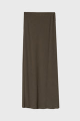 Olive Linen Feel Slip Skirt