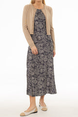 Navy Paisley Printed Slip Dress