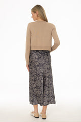 Navy Paisley Printed Slip Dress