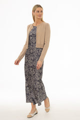 Navy Paisley Printed Slip Dress