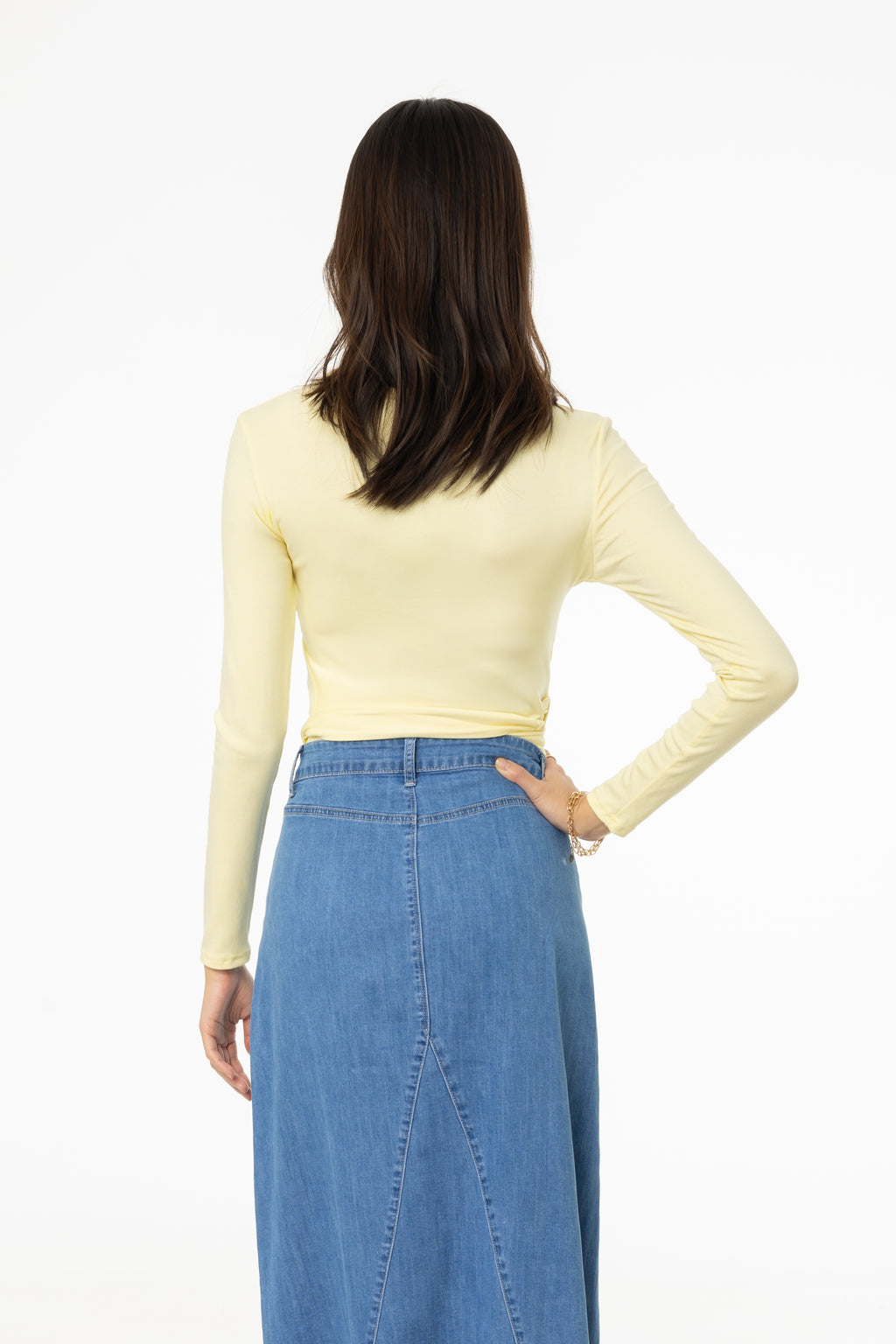 Pale Yellow Solid Wrap T Shirt BLANK Pale yellow solid wrap t shirt blank