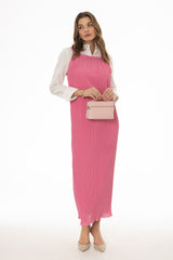 Pink Accordion Pleat Maxi Jumper