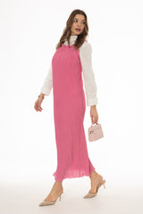 Pink Accordion Pleat Maxi Jumper