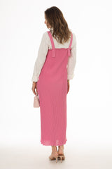 Pink Accordion Pleat Maxi Jumper