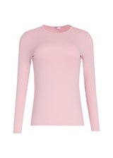 Pink Basic Long Sleeve Round Neck T-Shirt