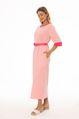 Pink Contrast T-Shirt Dress