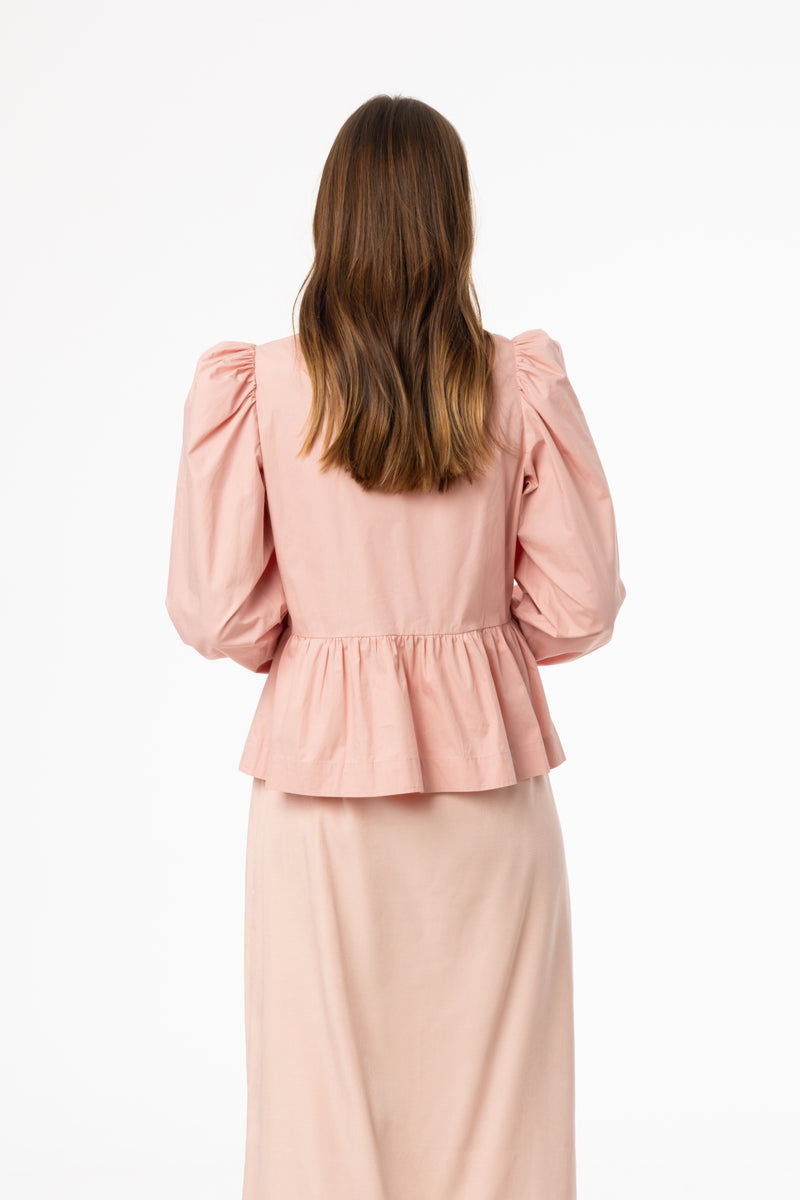 Pink Cotton Bow Blouse