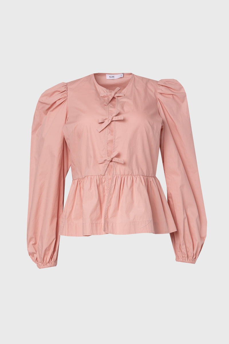 Pink Cotton Bow Blouse