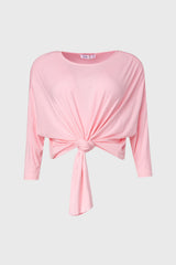 Pink Dolman Tie Knot Tee