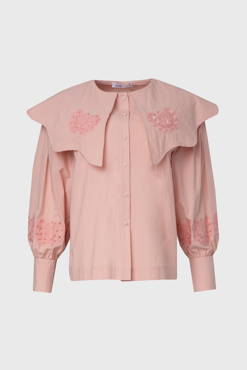 Pink Floral Embroidered Blouse