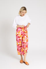 Pink Floral Printed Sarong