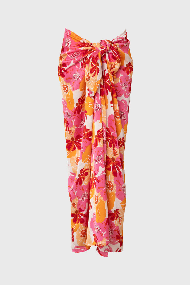 Pink Floral Printed Sarong