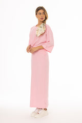 Pink Front Tie Knot Maxi Dress