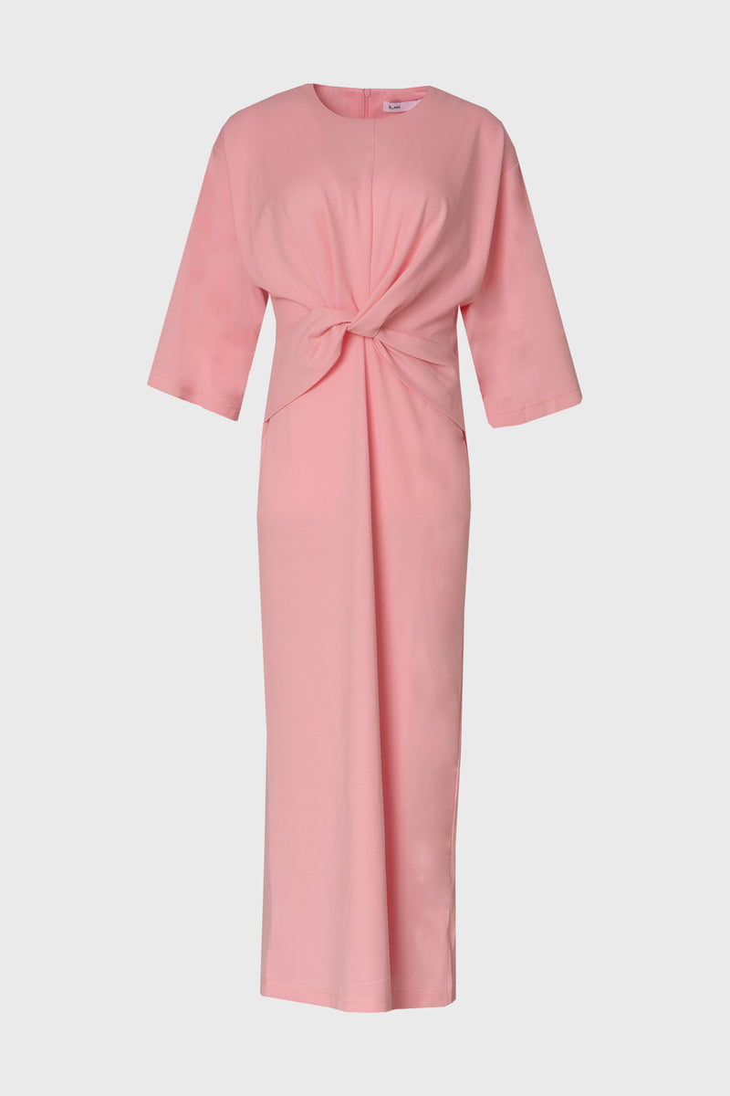 front tie knot maxi dress Gina Tricot soft tie front knot maxi dress in light blue