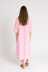 Pink Gauze Button Down Maxi