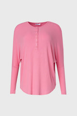 Pink Henley Dolman T-Shirt