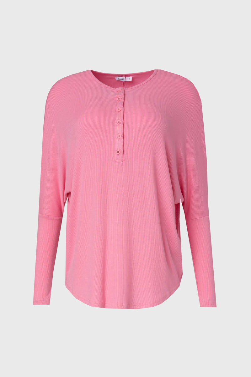 Pink Henley Dolman T-Shirt