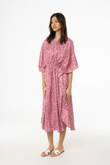 Pink Multi Printed Cover Up Dress