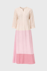 Pink Colorblock Oversized Maxi Dress