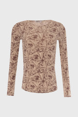 Pink Paisley Printed Round Neck T-Shirt