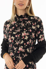 Pink Paisley Scalloped Trim Maxi Dress
