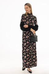 Pink Paisley Scalloped Trim Maxi Dress