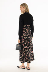 Pink Paisley Scalloped Trim Maxi Dress