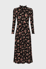 Pink Paisley Scalloped Trim Maxi Dress