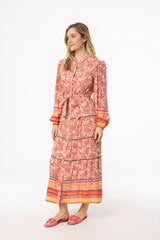 Pink Paisley Tiered Maxi Dress