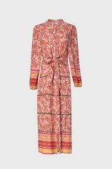 Pink Paisley Tiered Maxi Dress