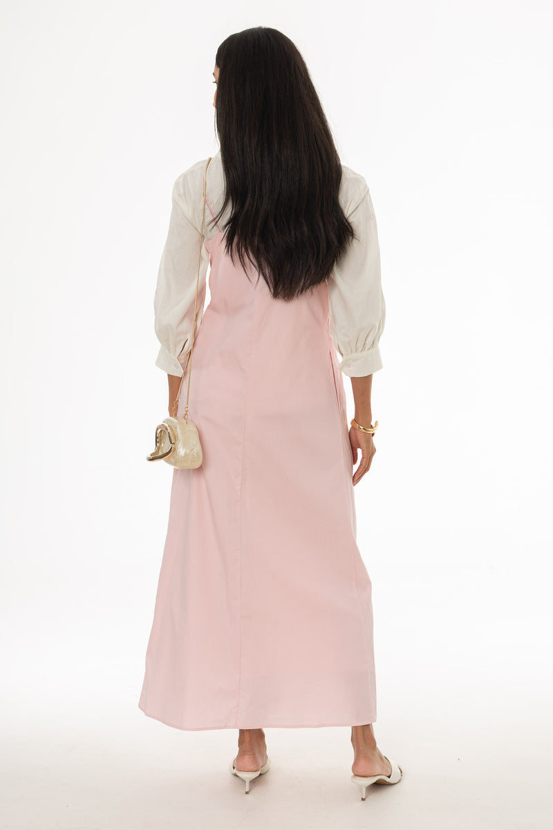 Pink Pintuck Cotton Maxi Jumper – BLANK