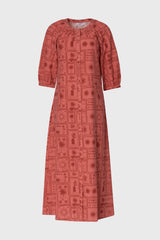 Pink Printed Button Down Maxi Dress