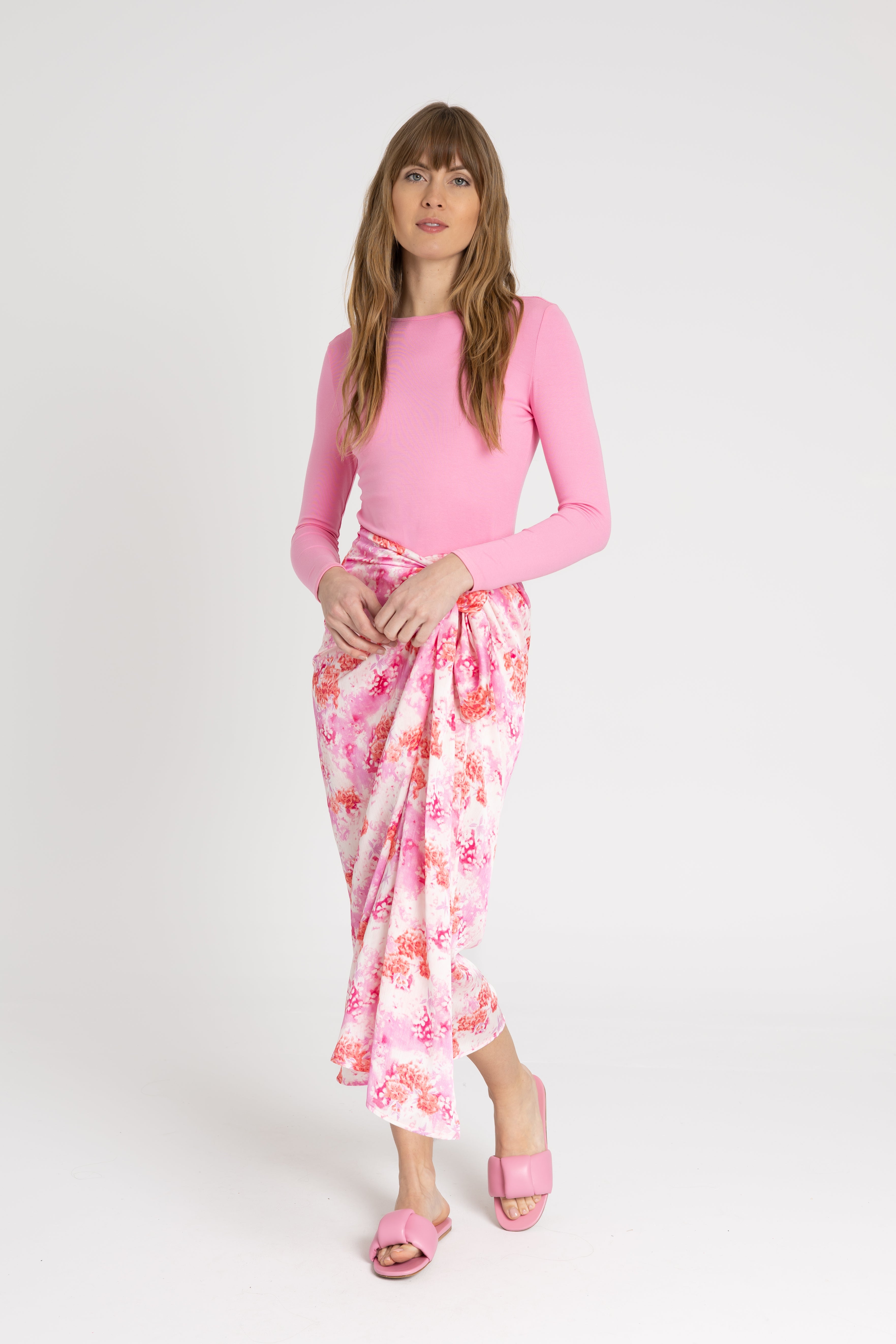 Pink printed sarong blank