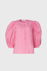 Pink Puff Sleeve Blouse