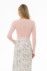 Pink Ribbed Knit Top